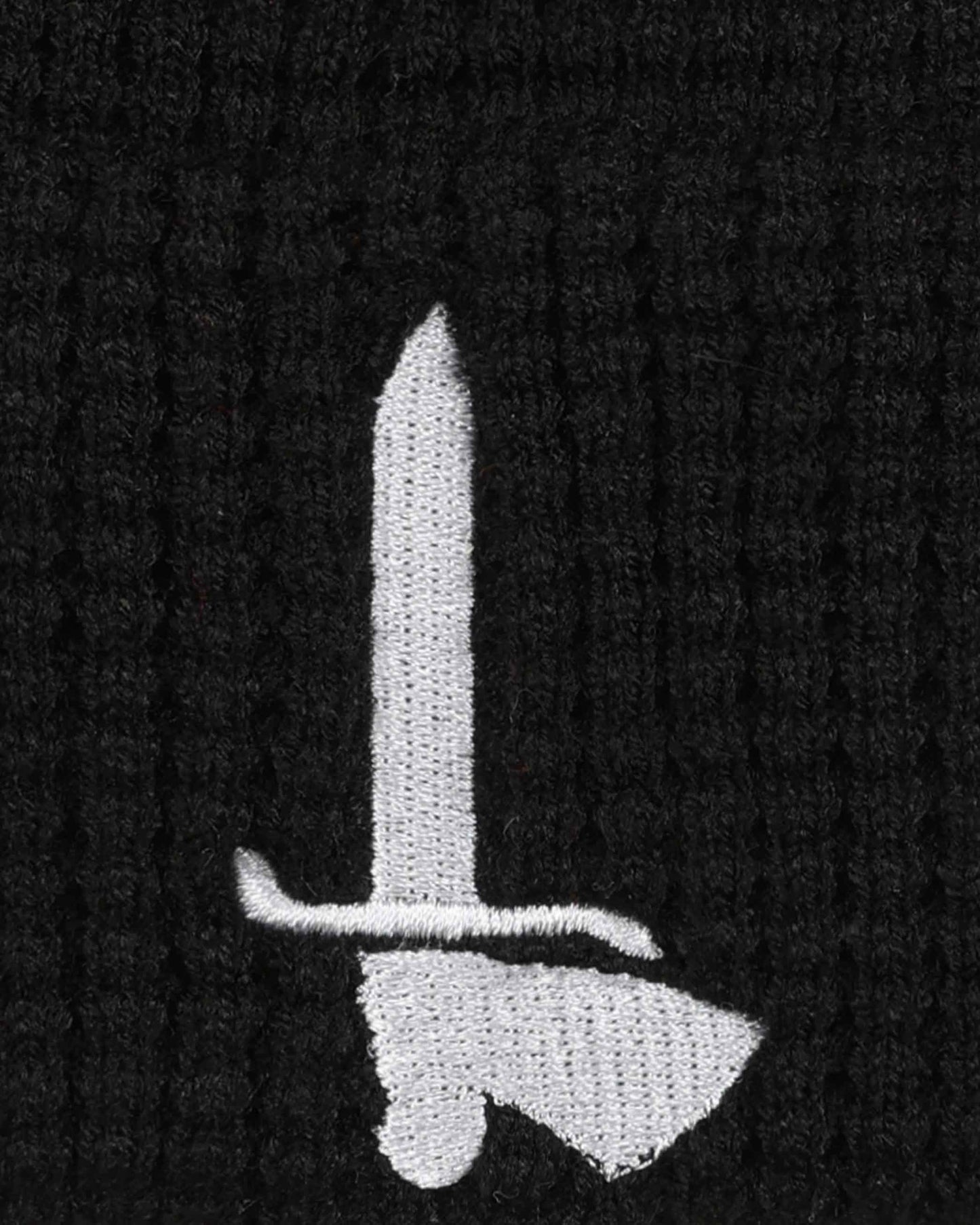 Black Waffle Turnup Beanie